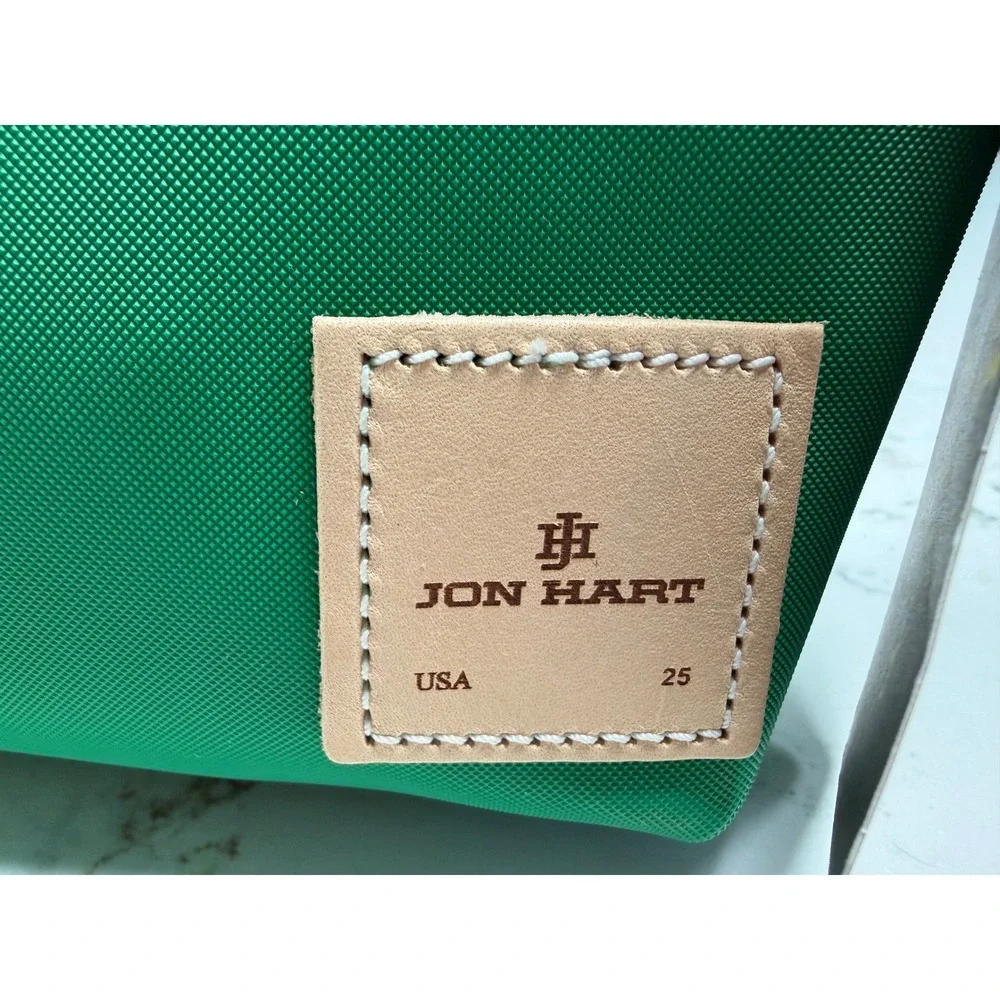 Jon Hart Grande Green Texas Leather Patch Cosmetic Bag Pouch - Picture 3 of 8